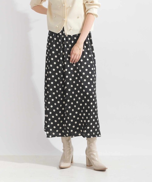 Lo-Fi（ローファイ）の「ドットプリントAラインスカート（スカート・レディース・ブラック/ベージュ・M）」の10枚目の写真