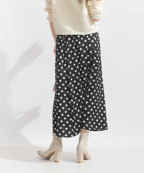 Lo-Fi（ローファイ）の「ドットプリントAラインスカート（スカート・レディース・ブラック/ベージュ・M）」の12枚目の写真