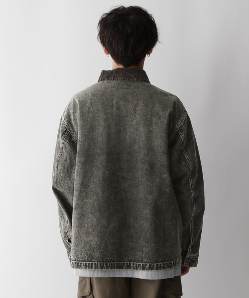 RAGEBLUE(レイジブルー)の「襟コーデュロイ/オーバーダイデニムジャケット/カバーオール【セットアップ可】(デニムジャケット・メンズ・グレー/ブルー・MEDIUM/LARGE)」の12枚目の写真