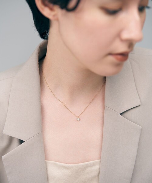 Jouete（ジュエッテ）の「[ミニマル] ジルコニア サークル ネックレス（ネックレス・レディース・イエローゴールド/ピンクゴールド・FREE）」の6枚目の写真