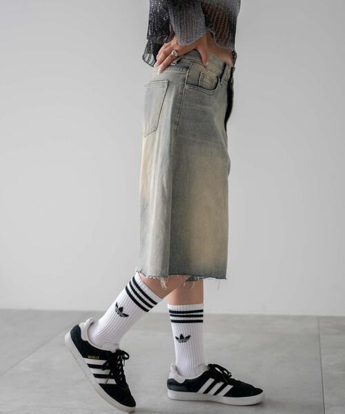 dispark(ディスパーク)の「DISPARK/ウオッシュドデニムハーフパンツ(デニムパンツ・レディース・ライトインディゴブルー/インディゴブルー・MEDIUM/LARGE)」の12枚目の写真