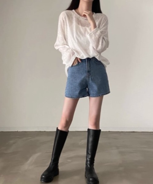 sorule（ソルレ）の「シアーオーバーT（Tシャツ/カットソー・レディース・ホワイト/ブラック・FREE）」の3枚目の写真