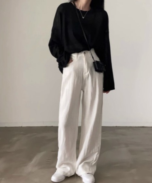 sorule（ソルレ）の「シアーオーバーT（Tシャツ/カットソー・レディース・ホワイト/ブラック・FREE）」の7枚目の写真