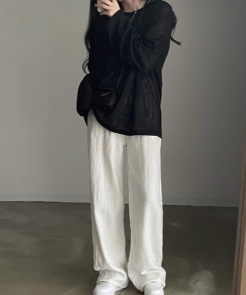 sorule（ソルレ）の「シアーオーバーT（Tシャツ/カットソー・レディース・ホワイト/ブラック・FREE）」の9枚目の写真