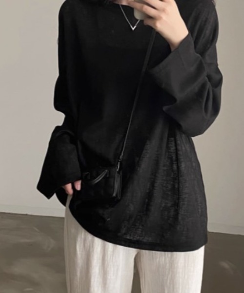 sorule（ソルレ）の「シアーオーバーT（Tシャツ/カットソー・レディース・ホワイト/ブラック・FREE）」の10枚目の写真