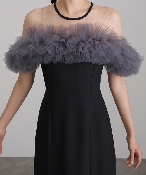 低身長用サイズあり】ミモレ丈&ノースリーブフォーマル同窓会ギャザー