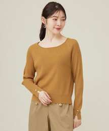 【ウールブレンドシリーズ】ベースネックリブコンビ ニット