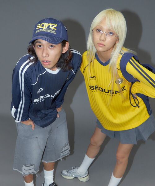 sqnz（エスキュンズ）】sqnz sports shirts / Vネック 長袖