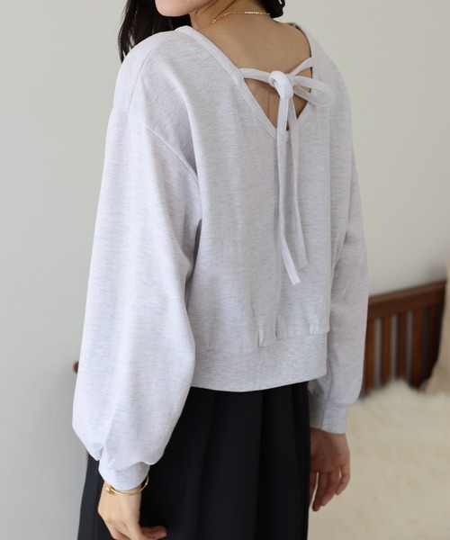 BLUEEAST（ブルーイースト）の「バックリボンスウェット（スウェット・レディース・ホワイト/グレー/ブラック・MEDIUM）」の5枚目の写真