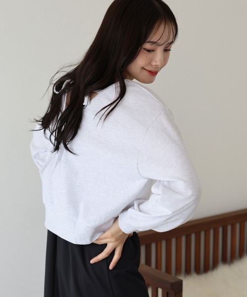 BLUEEAST（ブルーイースト）の「バックリボンスウェット（スウェット・レディース・ホワイト/グレー/ブラック・MEDIUM）」の7枚目の写真