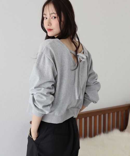 BLUEEAST（ブルーイースト）の「バックリボンスウェット（スウェット・レディース・ホワイト/グレー/ブラック・MEDIUM）」の21枚目の写真