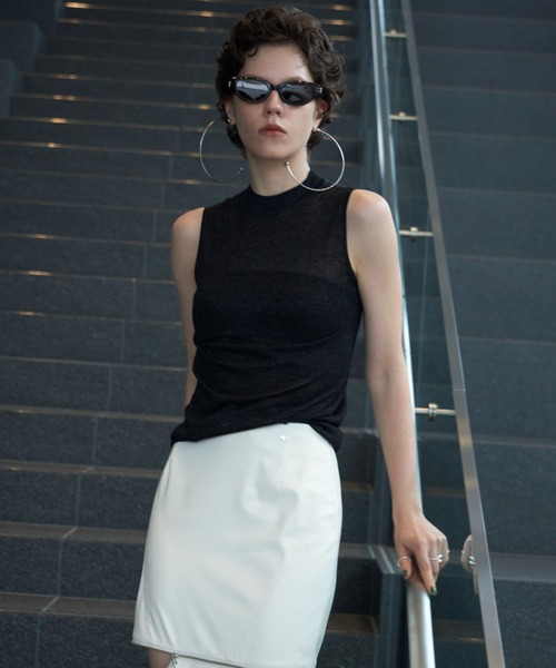 JOSE MOON（ジョゼムーン）の「KLEIN LAME SHEER KNIT/クラインラメシアーニット（ニット/セーター・レディース・ベージュ/グレー/ブラック・FREE）」の15枚目の写真