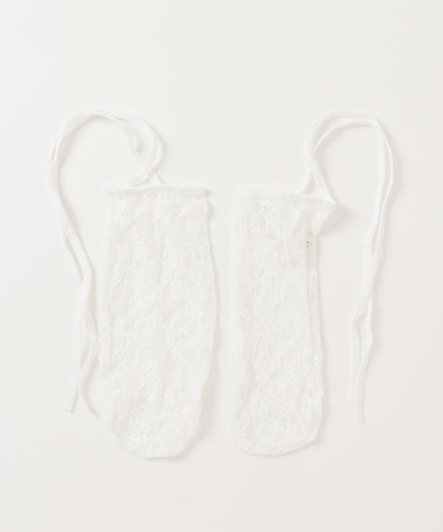 Nia(ニア)の「Nia(ニア)/レースアップミドルソックス(ソックス/靴下・レディース・ホワイト/ブラック・FREE)」の6枚目の写真