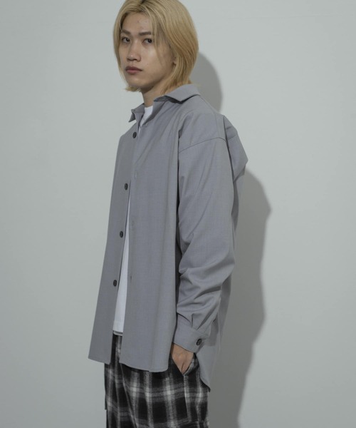 SENSE OF PLACE by URBAN RESEARCH（センスオブプレイスバイアーバンリサーチ）の「『ユニセックス』カラールーズシャツ（シャツ/ブラウス・メンズ・ブラウン/ダークブラウン/ライトグレー/チャコールグレー/ライトブルー・MEDIUM/LARGE）」の8枚目の写真