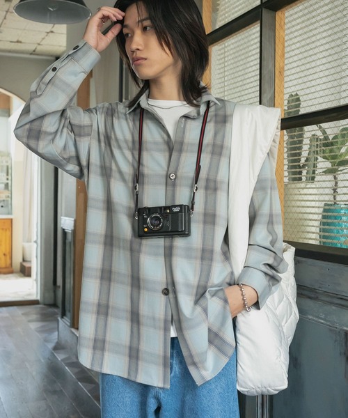 SENSE OF PLACE by URBAN RESEARCH（センスオブプレイスバイアーバンリサーチ）の「『ユニセックス』カラールーズシャツ（シャツ/ブラウス・メンズ・ブラウン/ダークブラウン/ライトグレー/チャコールグレー/ライトブルー・MEDIUM/LARGE）」の13枚目の写真