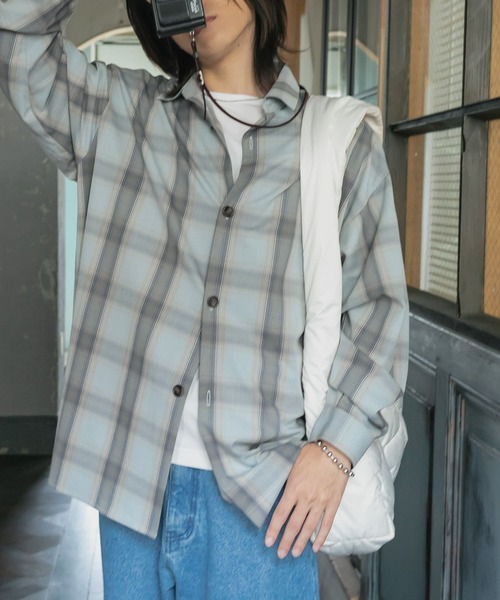 SENSE OF PLACE by URBAN RESEARCH（センスオブプレイスバイアーバンリサーチ）の「『ユニセックス』カラールーズシャツ（シャツ/ブラウス・メンズ・ブラウン/ダークブラウン/ライトグレー/チャコールグレー/ライトブルー・MEDIUM/LARGE）」の14枚目の写真