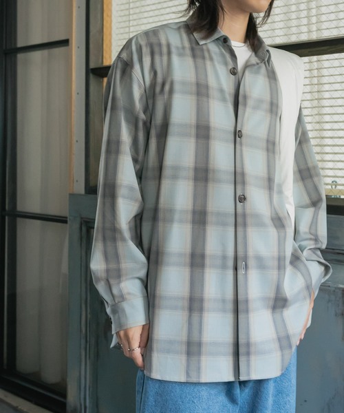 SENSE OF PLACE by URBAN RESEARCH（センスオブプレイスバイアーバンリサーチ）の「『ユニセックス』カラールーズシャツ（シャツ/ブラウス・メンズ・ブラウン/ダークブラウン/ライトグレー/チャコールグレー/ライトブルー・MEDIUM/LARGE）」の15枚目の写真