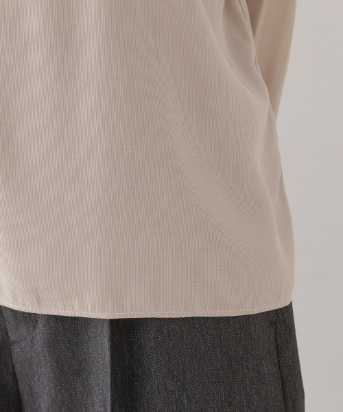 couture brooch(クチュールブローチ)の「【名品通勤ブラウス】RTピケシャーリングブラウス(シャツ/ブラウス・レディース・アイボリー/ダークグレー/ピンク・34/36/38/40/42)」の13枚目の写真