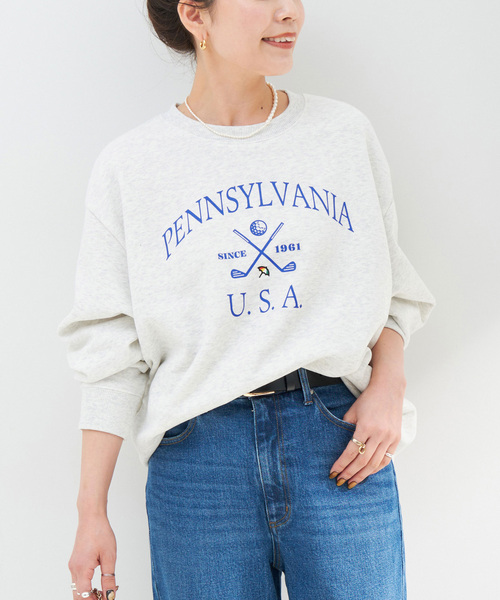 Arnold Palmer（アーノルドパーマー）の「Arnold Palmer/アーノルド パーマー 別注 graphic sweat（Tシャツ/カットソー・レディース・グリーン/ブラウン/レッド/グレー/パープル・LARGE/MEDIUM）」の2枚目の写真