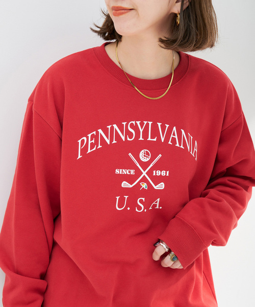 Arnold Palmer（アーノルドパーマー）の「Arnold Palmer/アーノルド パーマー 別注 graphic sweat（Tシャツ/カットソー・レディース・グリーン/ブラウン/レッド/グレー/パープル・LARGE/MEDIUM）」の5枚目の写真