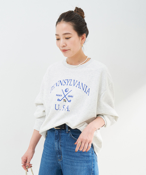 Arnold Palmer（アーノルドパーマー）の「Arnold Palmer/アーノルド パーマー 別注 graphic sweat（Tシャツ/カットソー・レディース・グリーン/ブラウン/レッド/グレー/パープル・LARGE/MEDIUM）」の11枚目の写真