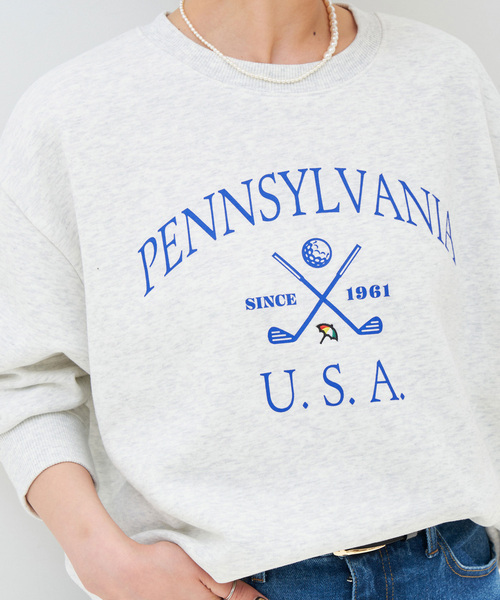 Arnold Palmer（アーノルドパーマー）の「Arnold Palmer/アーノルド パーマー 別注 graphic sweat（Tシャツ/カットソー・レディース・グリーン/ブラウン/レッド/グレー/パープル・LARGE/MEDIUM）」の13枚目の写真