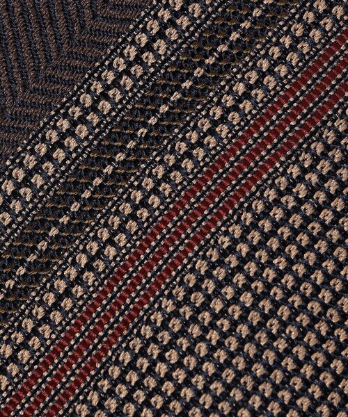 セール】Puccini: シルク ブークレ ストライプ ネクタイ（ネクタイ