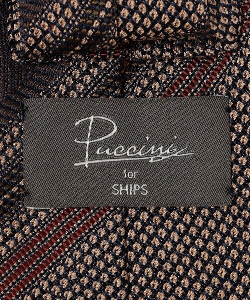 セール】Puccini: シルク ブークレ ストライプ ネクタイ（ネクタイ