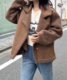 CLEA | 袖ボア切り替えムートンコート(ムートンコート)