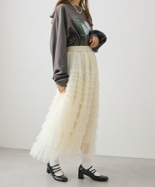 w closet（ダブルクローゼット）の「猫プリントロンTEE（Tシャツ/カットソー・レディース・ブルー/オフホワイト/チャコールグレー・FREE）」の15枚目の写真