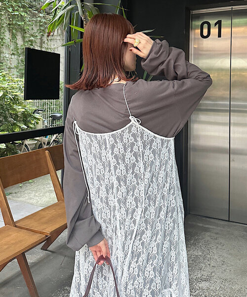 w closet（ダブルクローゼット）の「猫プリントロンTEE（Tシャツ/カットソー・レディース・ブルー/オフホワイト/チャコールグレー・FREE）」の18枚目の写真