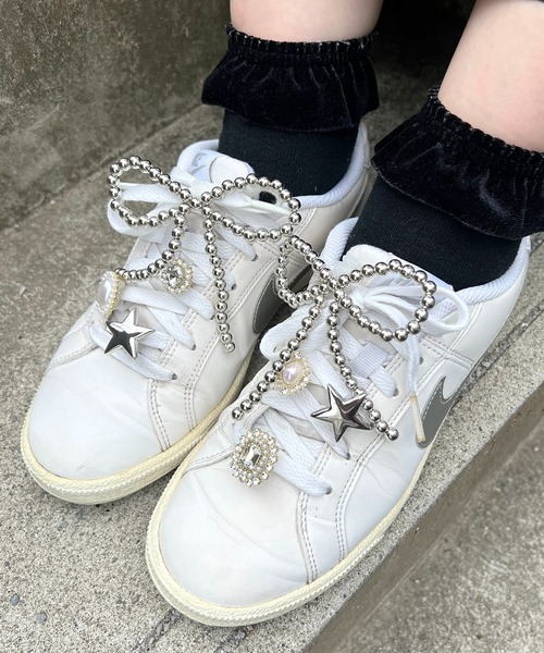 パールビーズリボン/シューズクリップ（シューズアクセサリー