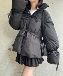merrylatte（メリーラテ）の「リボン袖ダウン＆バルーンスカート2点セット（ダウンジャケット/コート）」