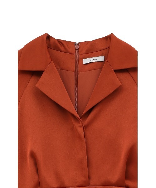セール】SLIT HOLE SLEEVE SATIN ONEPIECE（ワンピース）｜CLANE
