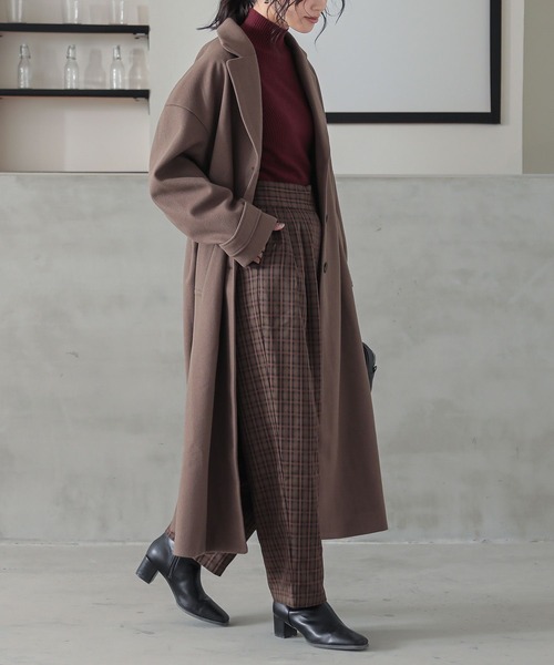 n'OrLABEL(ノアールレーベル)の「チェックテーパードパンツ(その他パンツ・レディース・ブラウン/ブルー・2/1)」の7枚目の写真