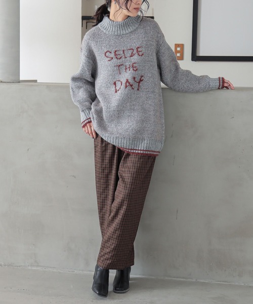 n'OrLABEL(ノアールレーベル)の「チェックテーパードパンツ(その他パンツ・レディース・ブラウン/ブルー・2/1)」の8枚目の写真