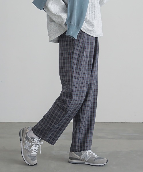 n'OrLABEL(ノアールレーベル)の「チェックテーパードパンツ(その他パンツ・レディース・ブラウン/ブルー・2/1)」の14枚目の写真