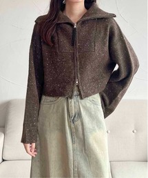 【apres jour clair】ダブルジップニットカーディガン【ZOZOTOWN限定アイテム】