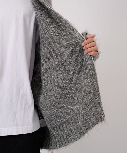 FACCIES/ファッチーズ】SHAGGY DRIVERS KNIT JACKET（ニット/セーター