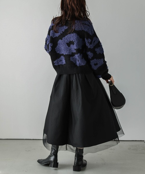 AMELY(エミリー)の「フラワージャガードニット(ニット/セーター・レディース・ブルー/ホワイト・フリー)」の10枚目の写真