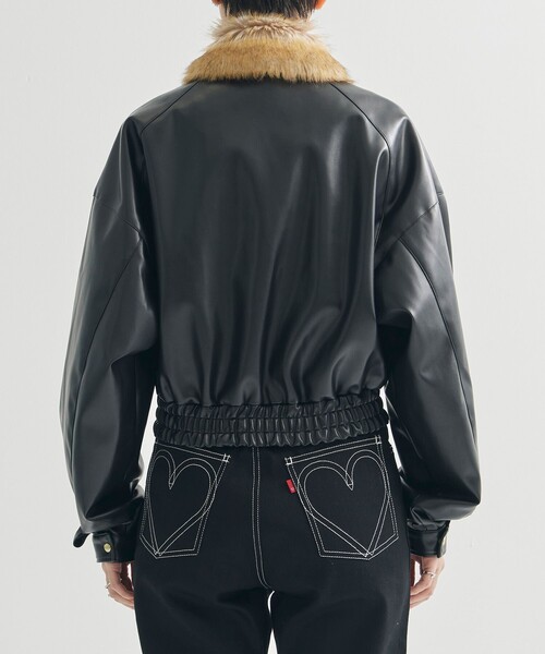 AKIKOAOKI/アキコアオキ】Jess 01/フェイクレザーブルゾン（ブルゾン