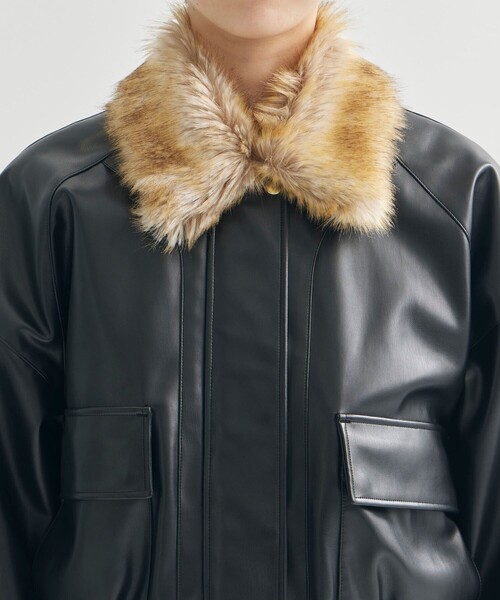 AKIKOAOKI/アキコアオキ】Jess 01/フェイクレザーブルゾン（ブルゾン