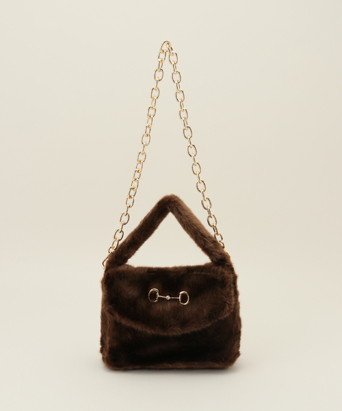 FRAMeWORK(フレームワーク)の「A POINT/アポワン chain strap ecofurバッグ(ハンドバッグ・レディース・ブラウン・FREE)」の7枚目の写真