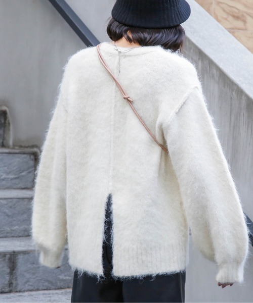 FREE'S MART（フリーズマート）の「◇ウール混シャギークルーネックニット（ニット/セーター・レディース・ホワイト/グレー/ベージュ/グリーン/ピンク・FREE）」の14枚目の写真