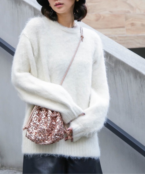 FREE'S MART（フリーズマート）の「◇ウール混シャギークルーネックニット（ニット/セーター・レディース・ホワイト/グレー/ベージュ/グリーン/ピンク・FREE）」の16枚目の写真