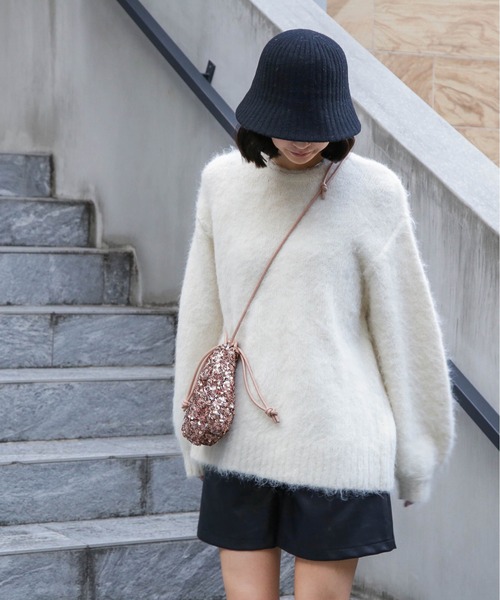 FREE'S MART（フリーズマート）の「◇ウール混シャギークルーネックニット（ニット/セーター・レディース・ホワイト/グレー/ベージュ/グリーン/ピンク・FREE）」の17枚目の写真