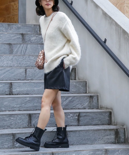 FREE'S MART（フリーズマート）の「◇ウール混シャギークルーネックニット（ニット/セーター・レディース・ホワイト/グレー/ベージュ/グリーン/ピンク・FREE）」の19枚目の写真