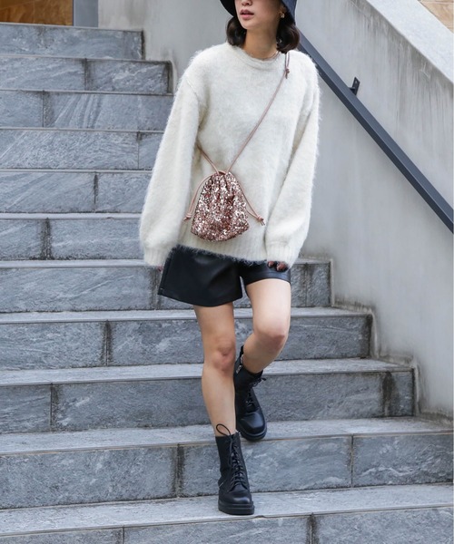 FREE'S MART（フリーズマート）の「◇ウール混シャギークルーネックニット（ニット/セーター・レディース・ホワイト/グレー/ベージュ/グリーン/ピンク・FREE）」の20枚目の写真