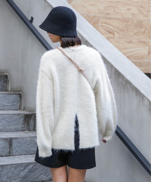 FREE'S MART（フリーズマート）の「◇ウール混シャギークルーネックニット（ニット/セーター・レディース・ホワイト/グレー/ベージュ/グリーン/ピンク・FREE）」の21枚目の写真