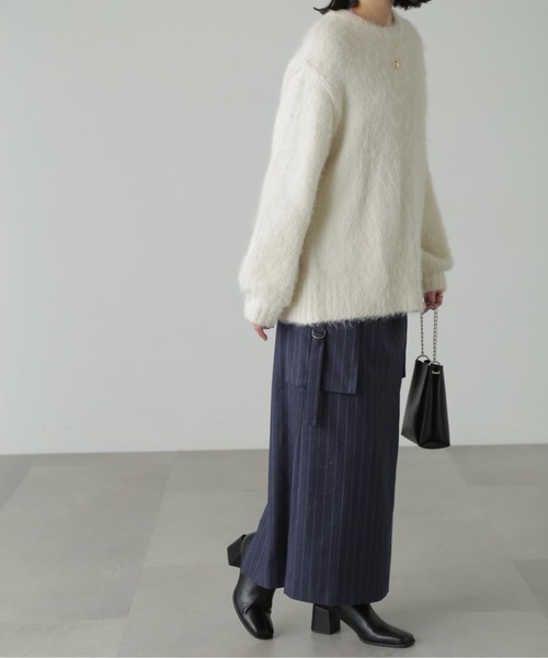 FREE'S MART（フリーズマート）の「◇ウール混シャギークルーネックニット（ニット/セーター・レディース・ホワイト/グレー/ベージュ/グリーン/ピンク・FREE）」の13枚目の写真